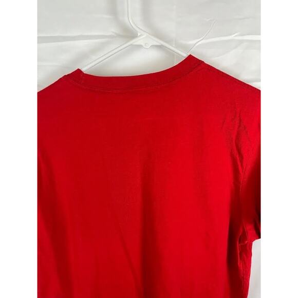 Guess Denim Los Angeles Eighty-One Red T Shirt size 2XL Raised Lettering FLAW - Picture 7 of 8
